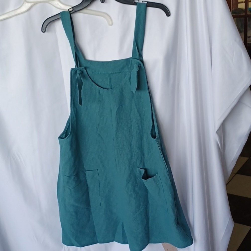 Emery Rose Green Jumper Overall Shorts Size Large